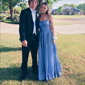 Blue/ silver glittery PROM dress